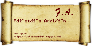 Füstös Adrián névjegykártya